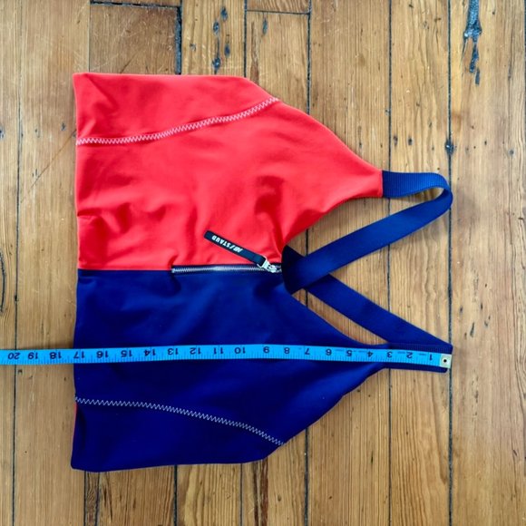 New Balance x Staud Red & Navy Colorblock Bra Top - Picture 4 of 5